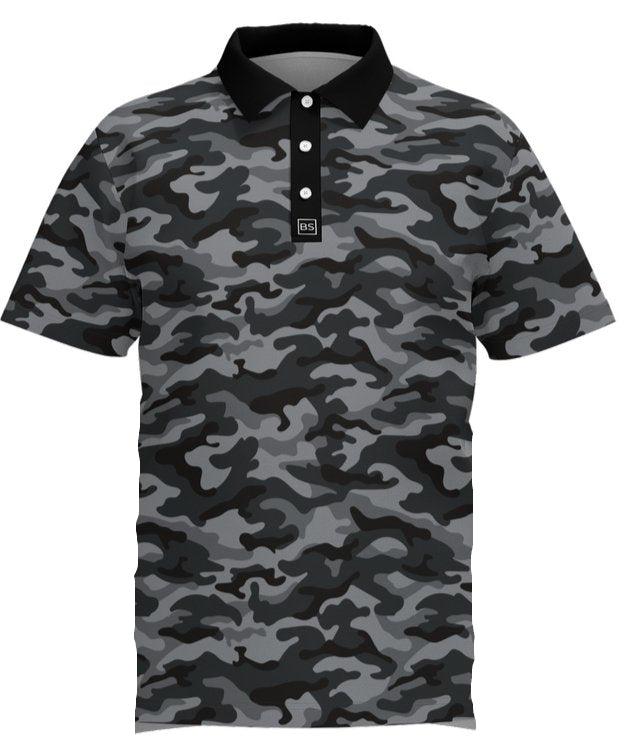 Black Square OPS Black Camo Lightweight Polo - S - 