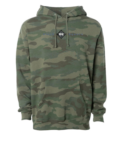 Black Square Ops Heavyweight Camo Hoodie - Forest Camo - xs