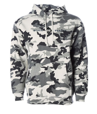 Black Square Ops Heavyweight Camo Hoodie - Snow Camo - xs