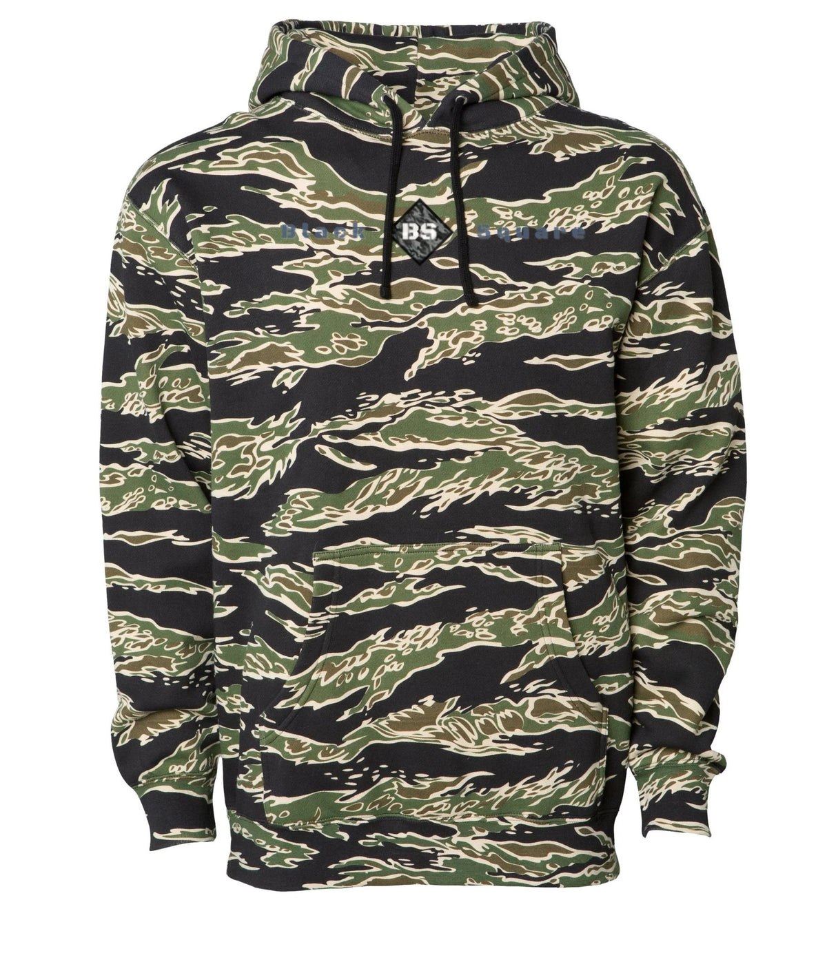 Black Square Ops Heavyweight Camo Hoodie - Tiger Camo - xs