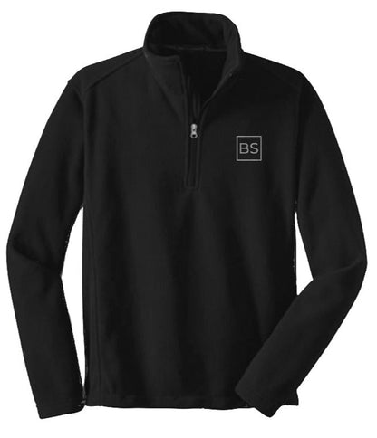 Black Square Quarter-Zip Pullover Fleece - xs - Black