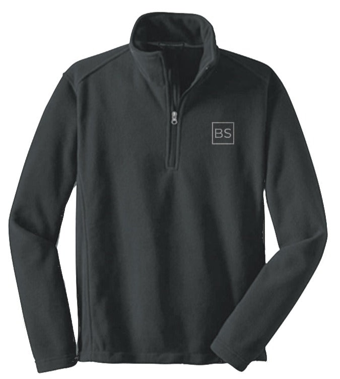 Black Square Quarter-Zip Pullover Fleece - xs - Iron Grey