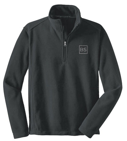 Black Square Quarter-Zip Pullover Fleece - xs - Iron Grey
