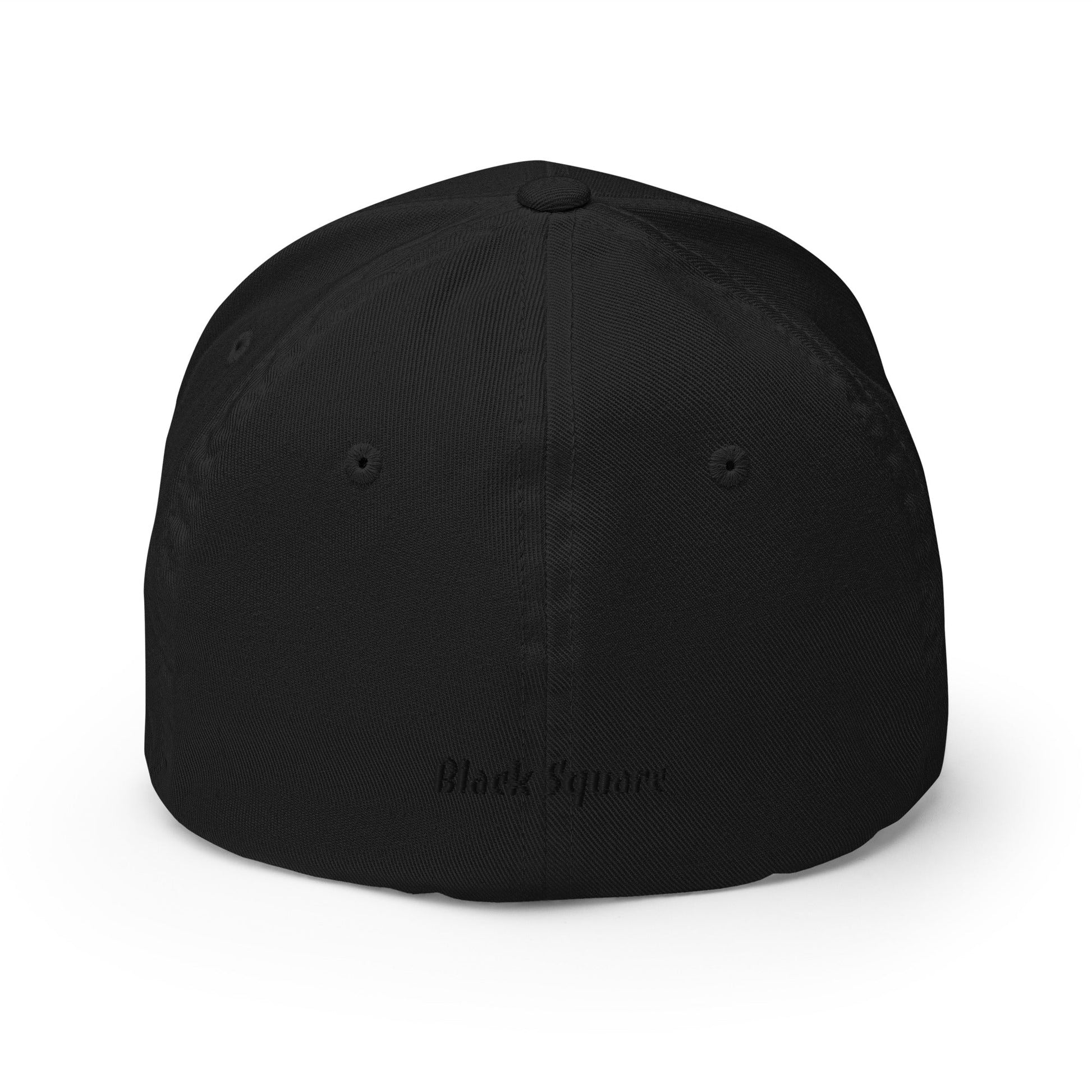 Black Square Structured Twill Cap - Black - S/M