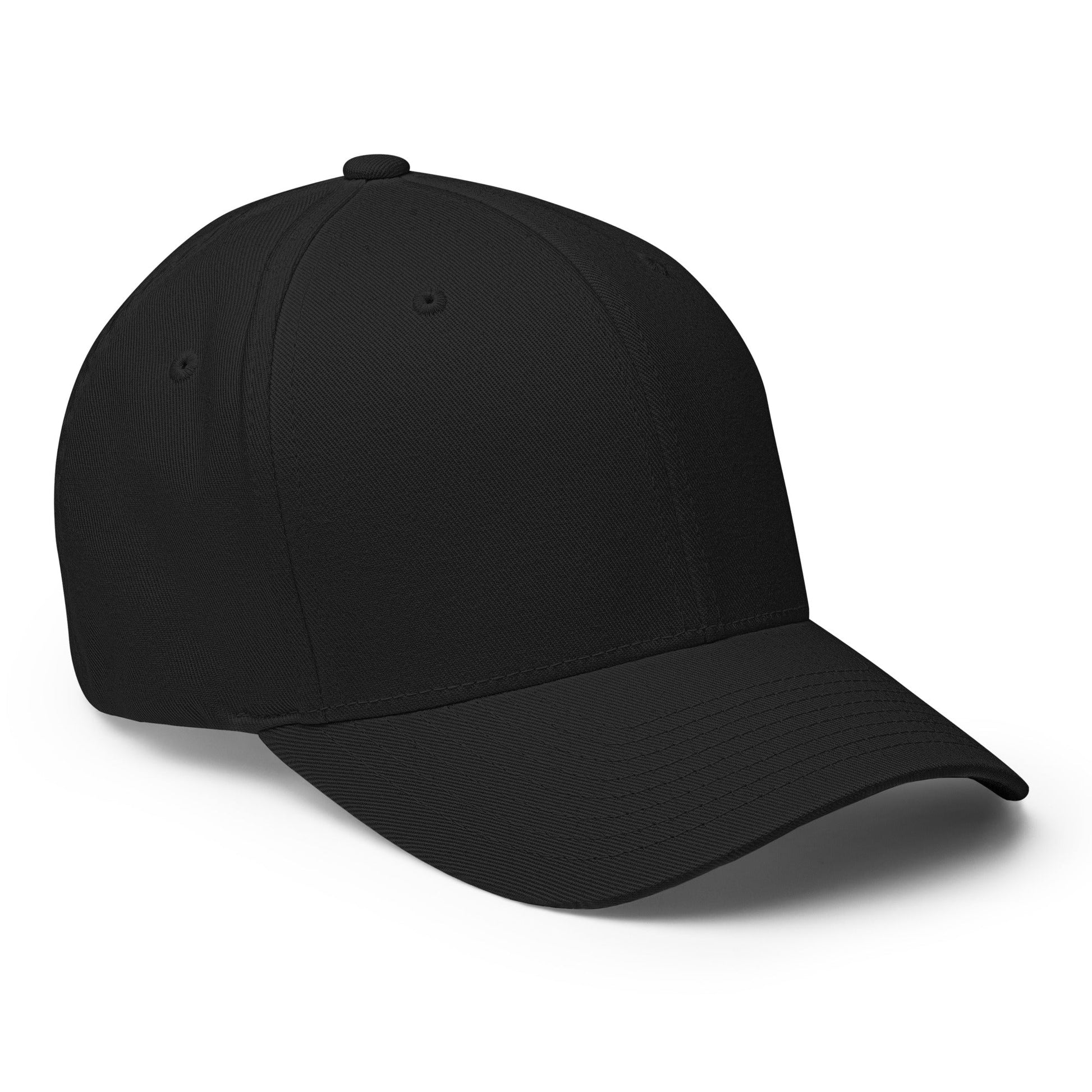 Black Square Structured Twill Cap - Black - S/M