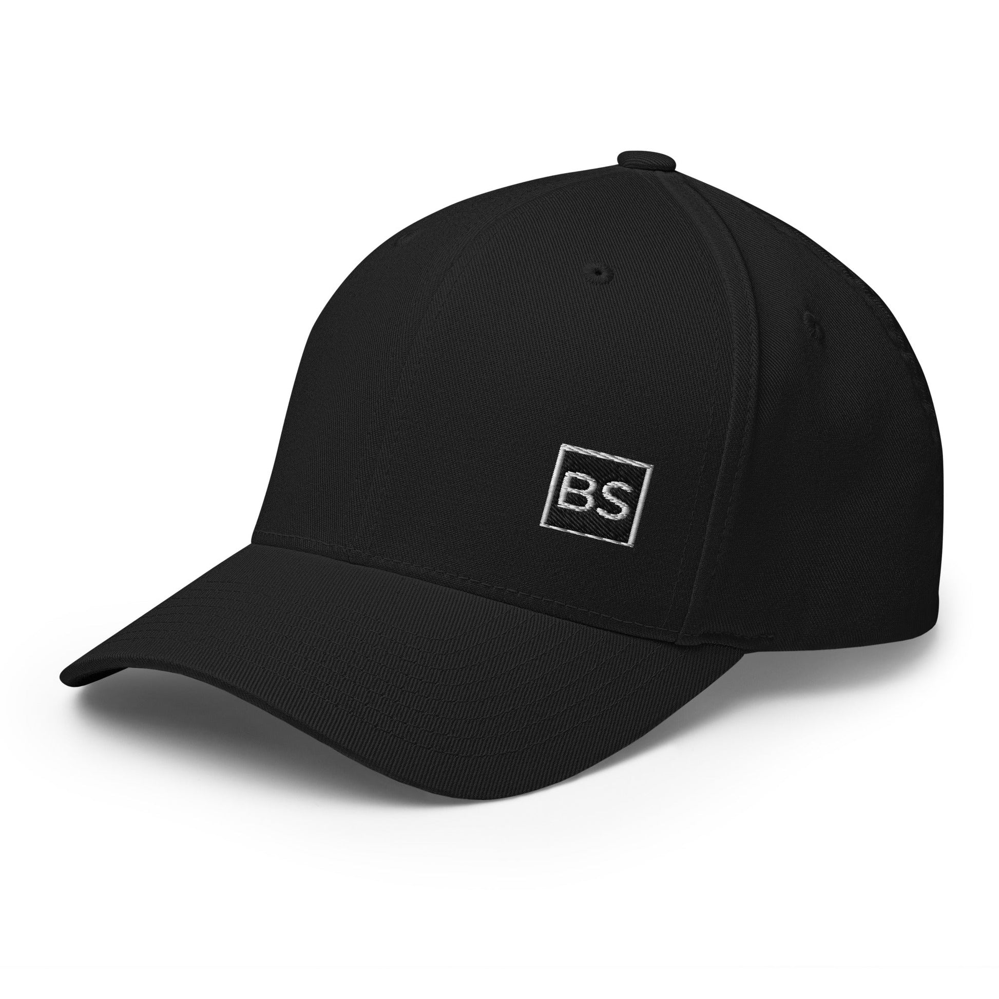 Black Square Structured Twill Cap - Black - S/M