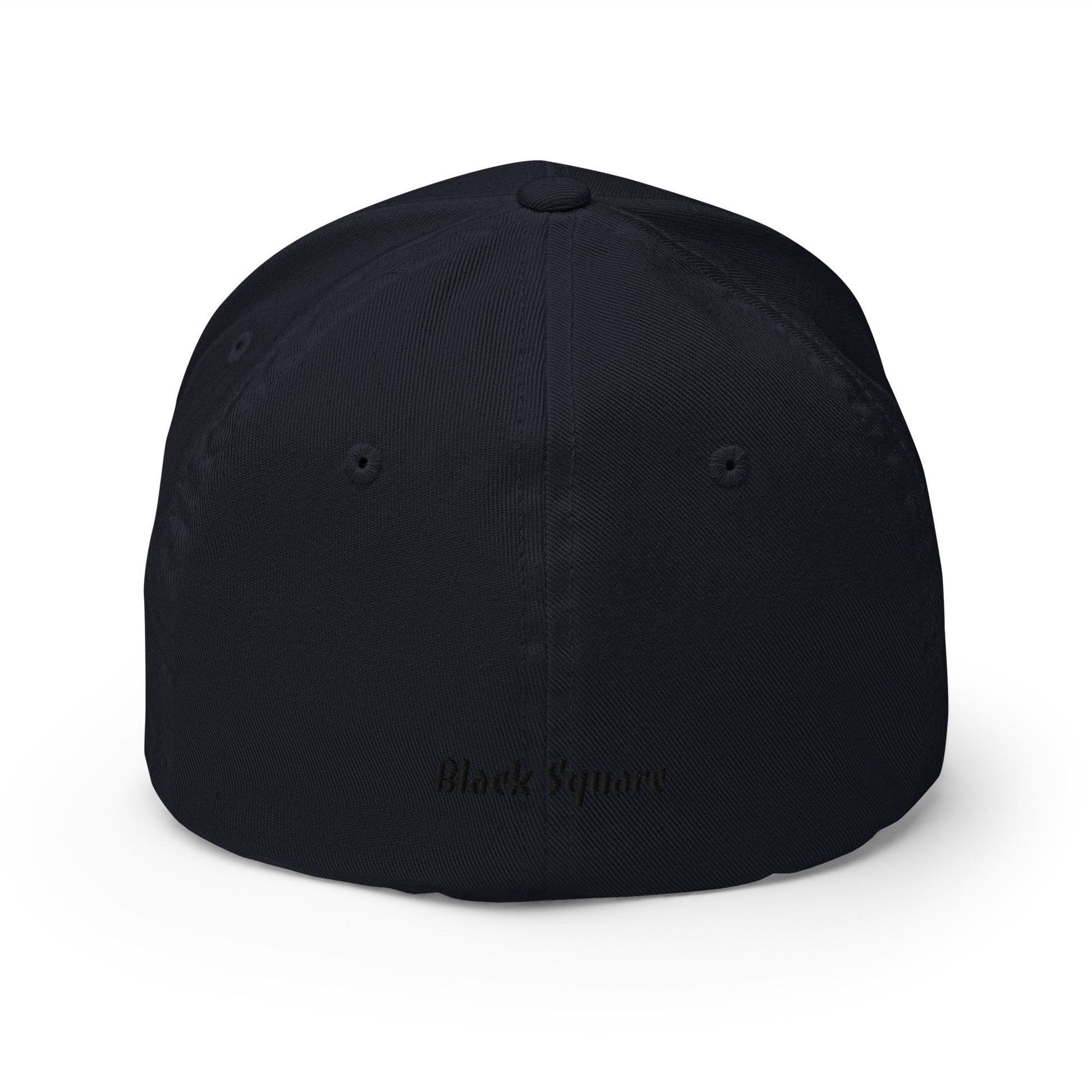 Black Square Structured Twill Cap - Dark Navy - S/M