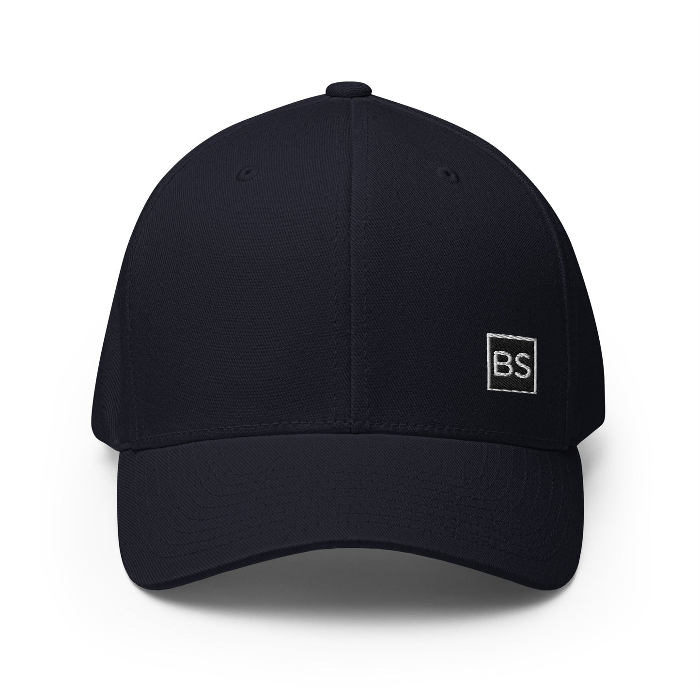 Black Square Structured Twill Cap - Dark Navy - S/M