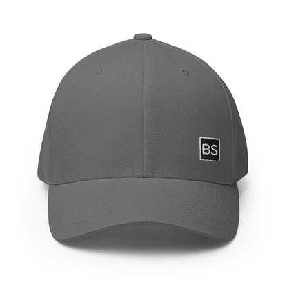 Black Square Structured Twill Cap - Grey - S/M