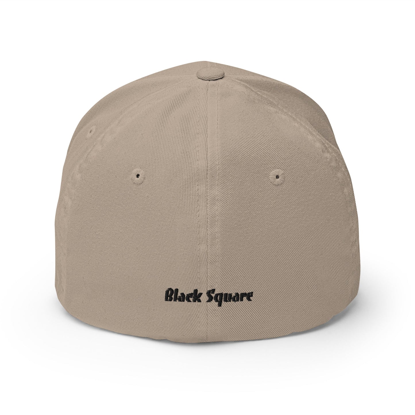 Black Square Structured Twill Cap - Khaki - S/M