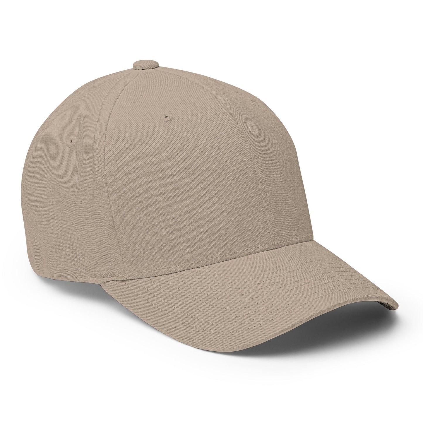 Black Square Structured Twill Cap - Khaki - S/M