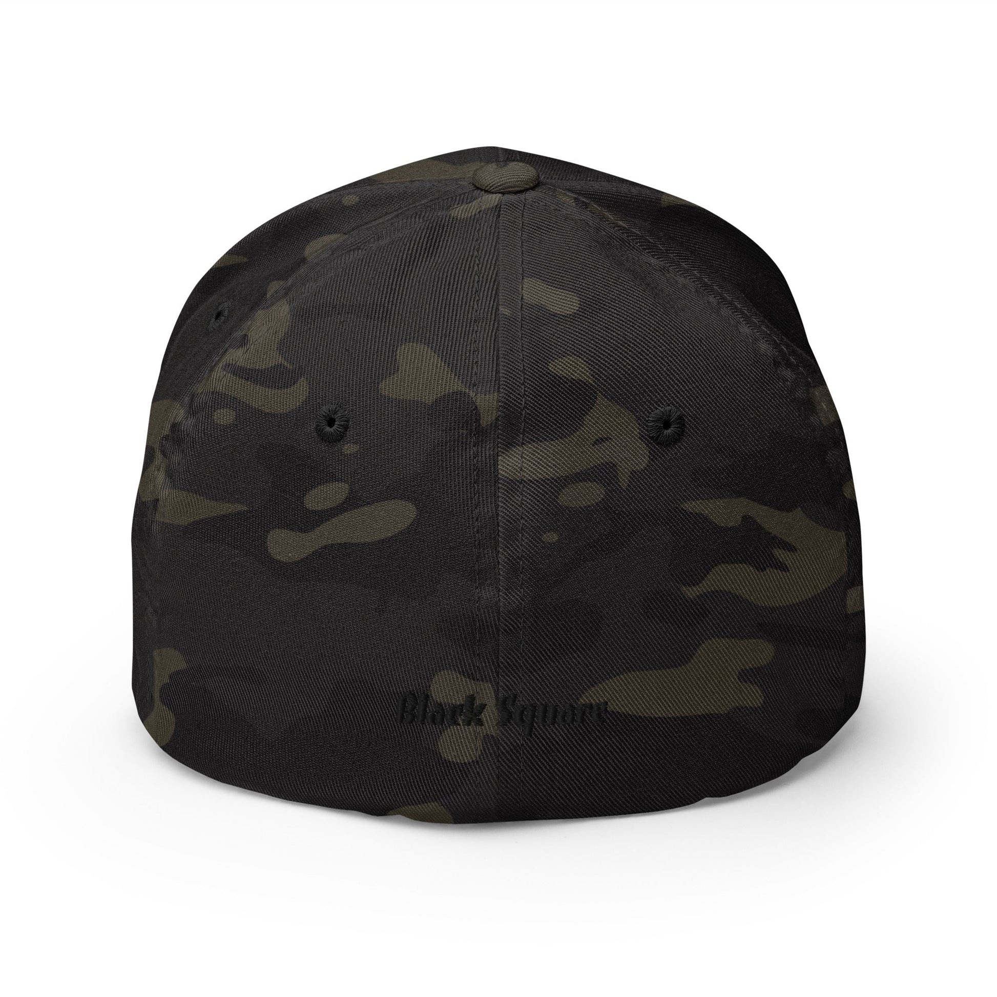 Black Square Structured Twill Cap - Multicam Black - S/M