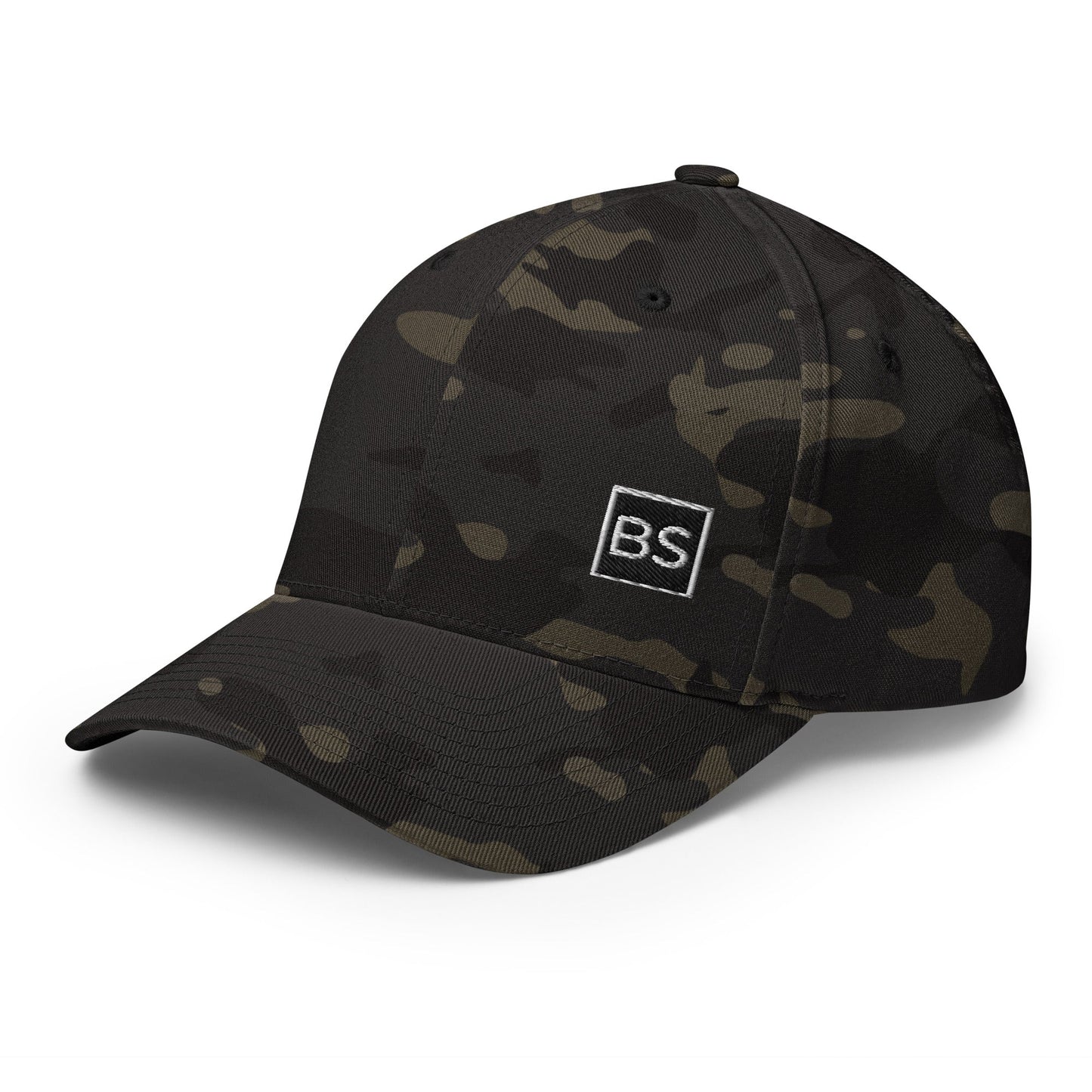 Black Square Structured Twill Cap - Multicam Black - S/M