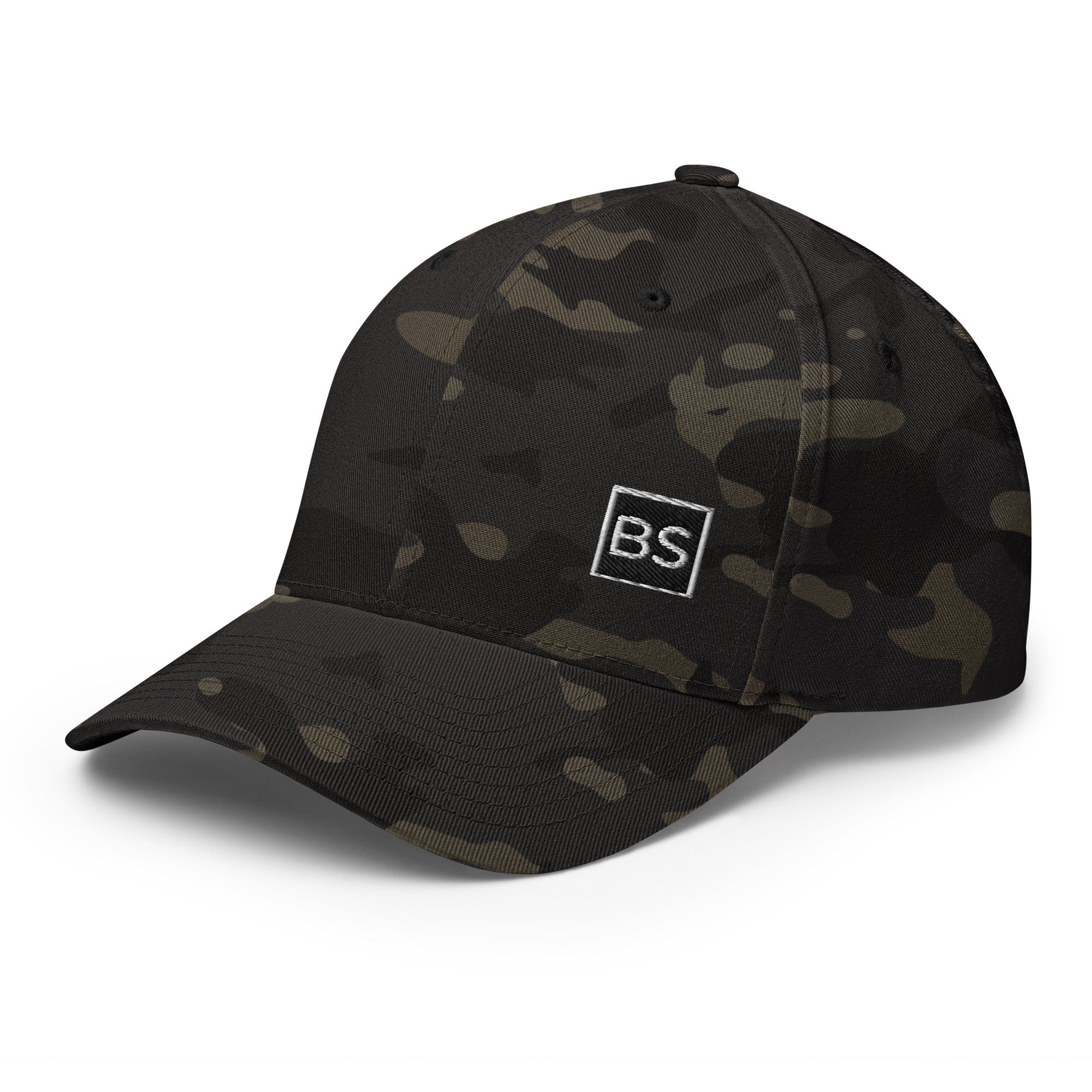 Black Square Structured Twill Cap - Multicam Black - S/M