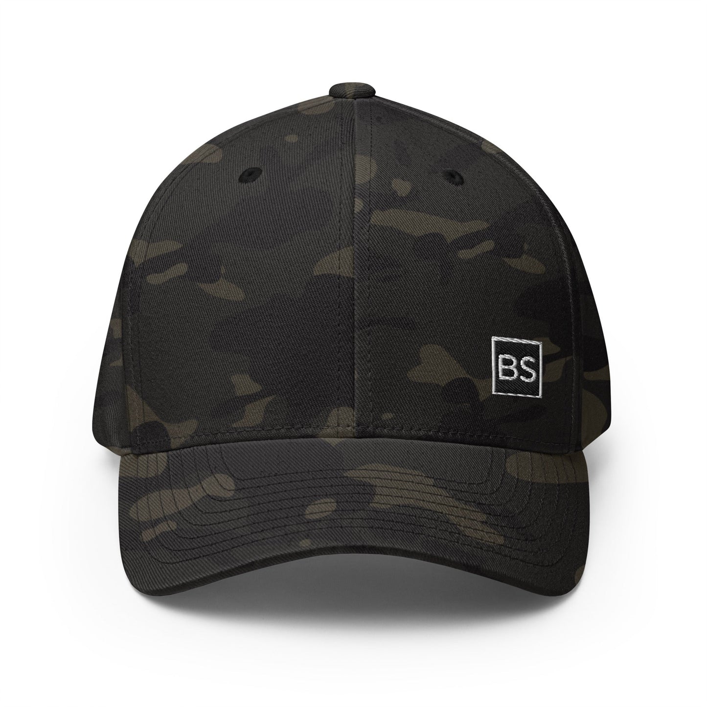 Black Square Structured Twill Cap - Multicam Black - S/M