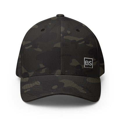 Black Square Structured Twill Cap - Multicam Black - S/M