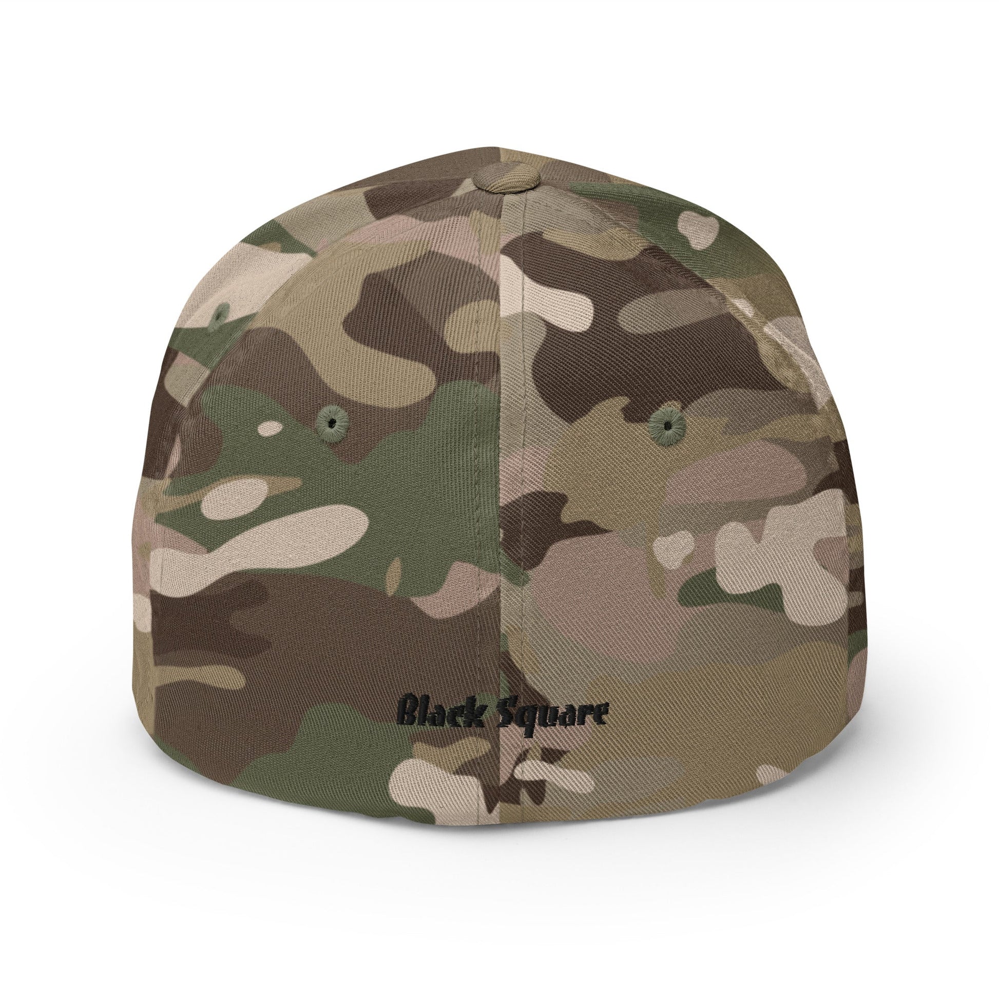 Black Square Structured Twill Cap - Multicam Green - S/M