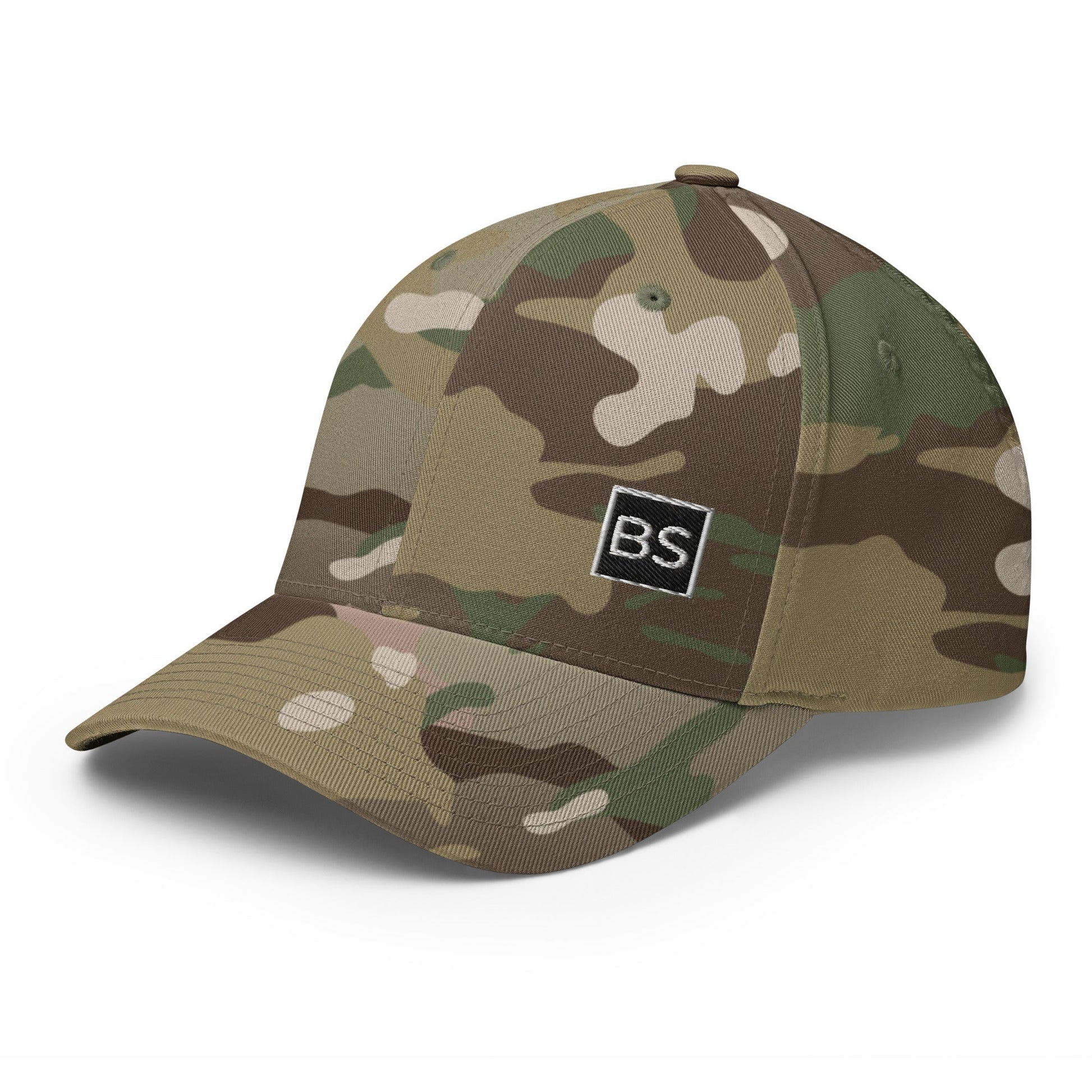 Black Square Structured Twill Cap - Multicam Green - S/M