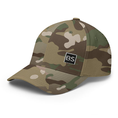 Black Square Structured Twill Cap - Multicam Green - S/M