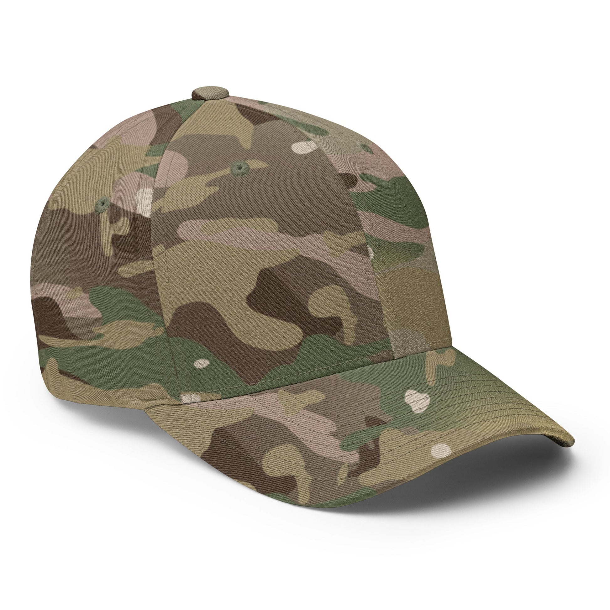 Black Square Structured Twill Cap - Multicam Green - S/M