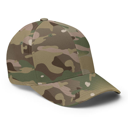 Black Square Structured Twill Cap - Multicam Green - S/M