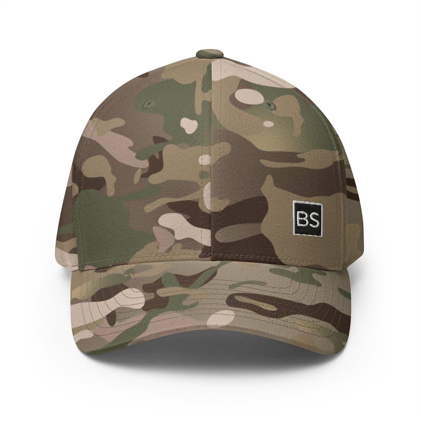 Black Square Structured Twill Cap - Multicam Green - S/M