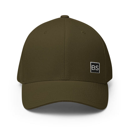 Black Square Structured Twill Cap - Olive - S/M
