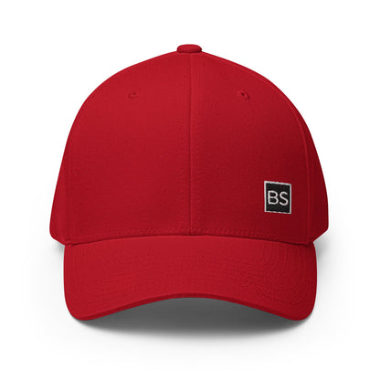 Black Square Structured Twill Cap - Red - S/M