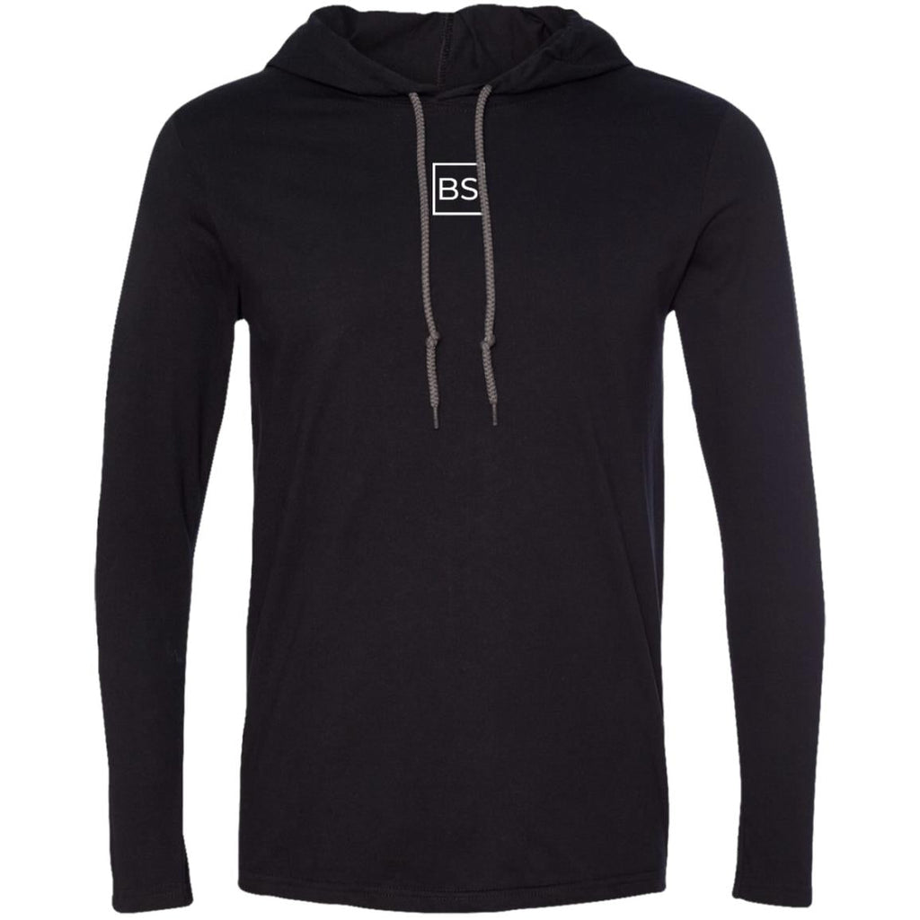 Black Square T-Shirt Hoodie - Black/Dark Grey - S