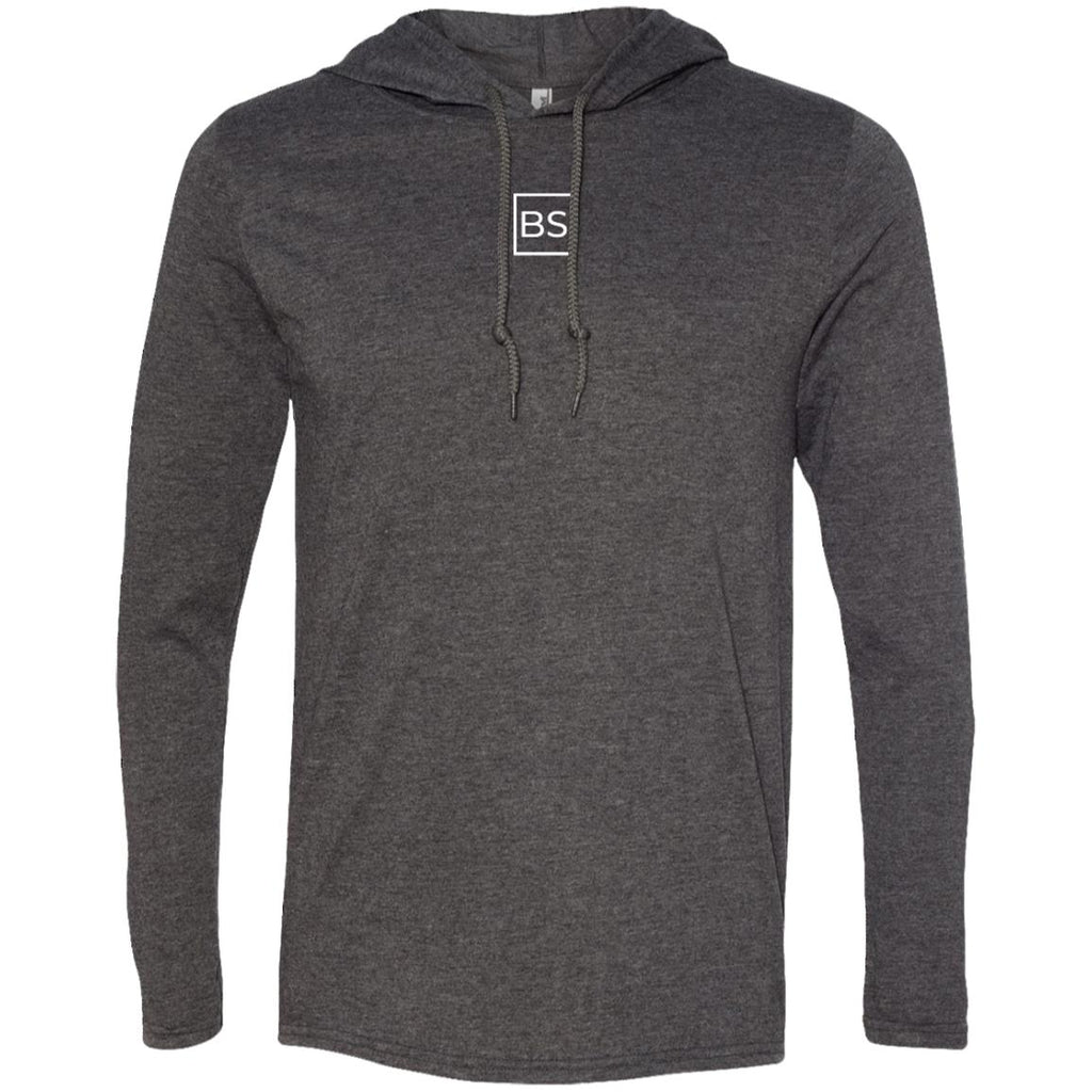 Black Square T-Shirt Hoodie - Heather Dark Grey/Dark Grey - S