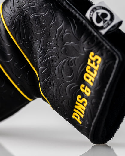 Black/Gold Ace of Spades - Blade Putter Cover - Pins and Aces
