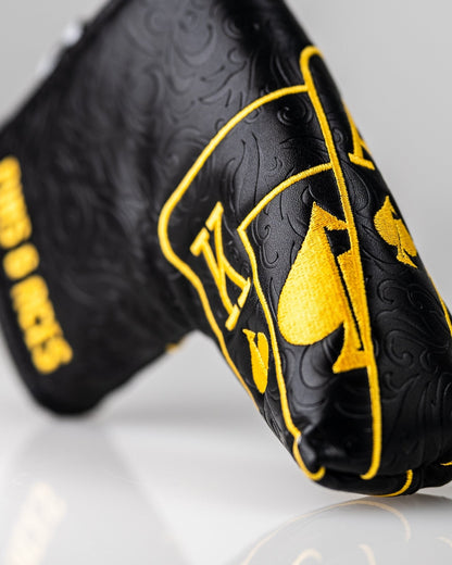 Black/Gold Ace of Spades - Blade Putter Cover - Pins and Aces