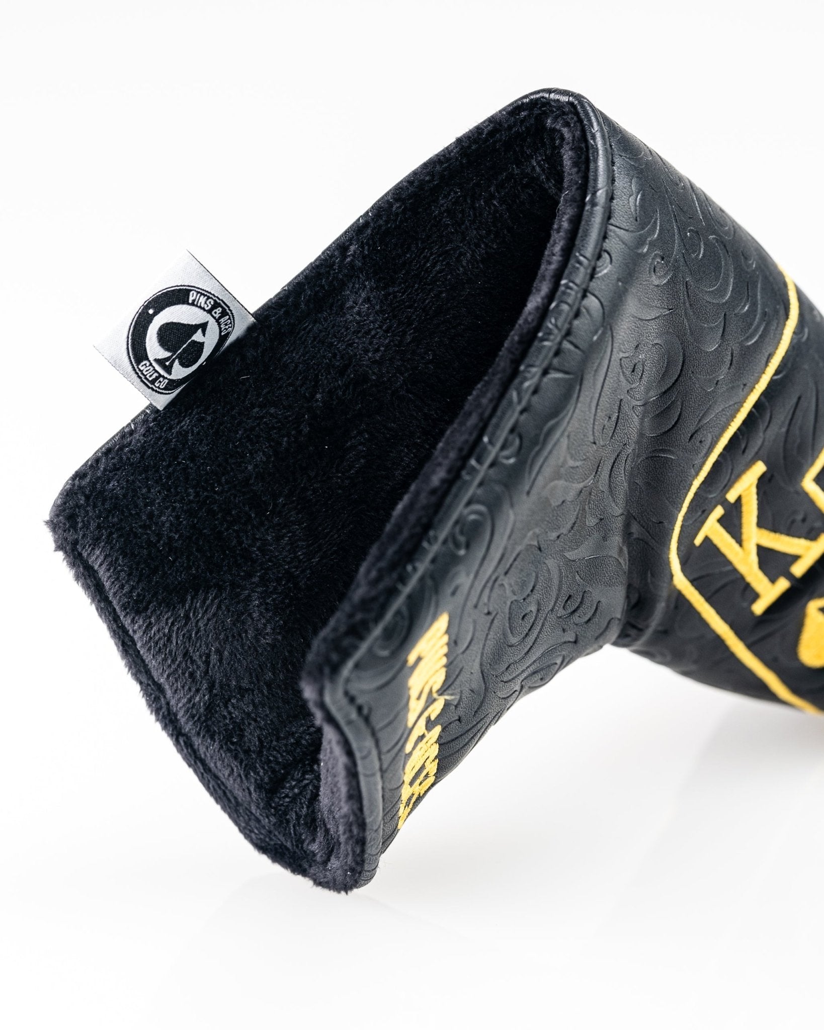 Black/Gold Ace of Spades - Blade Putter Cover - Pins and Aces