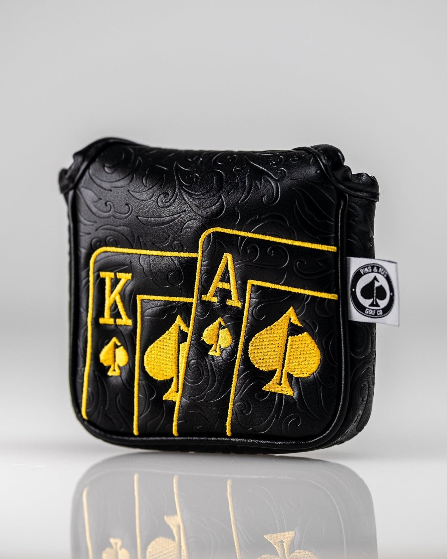 Black/Gold Ace of Spades - Mallet Putter Cover - Pins and Aces