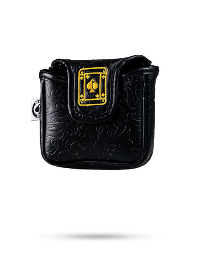 Black/Gold Ace of Spades - Mallet Putter Cover - Pins and Aces