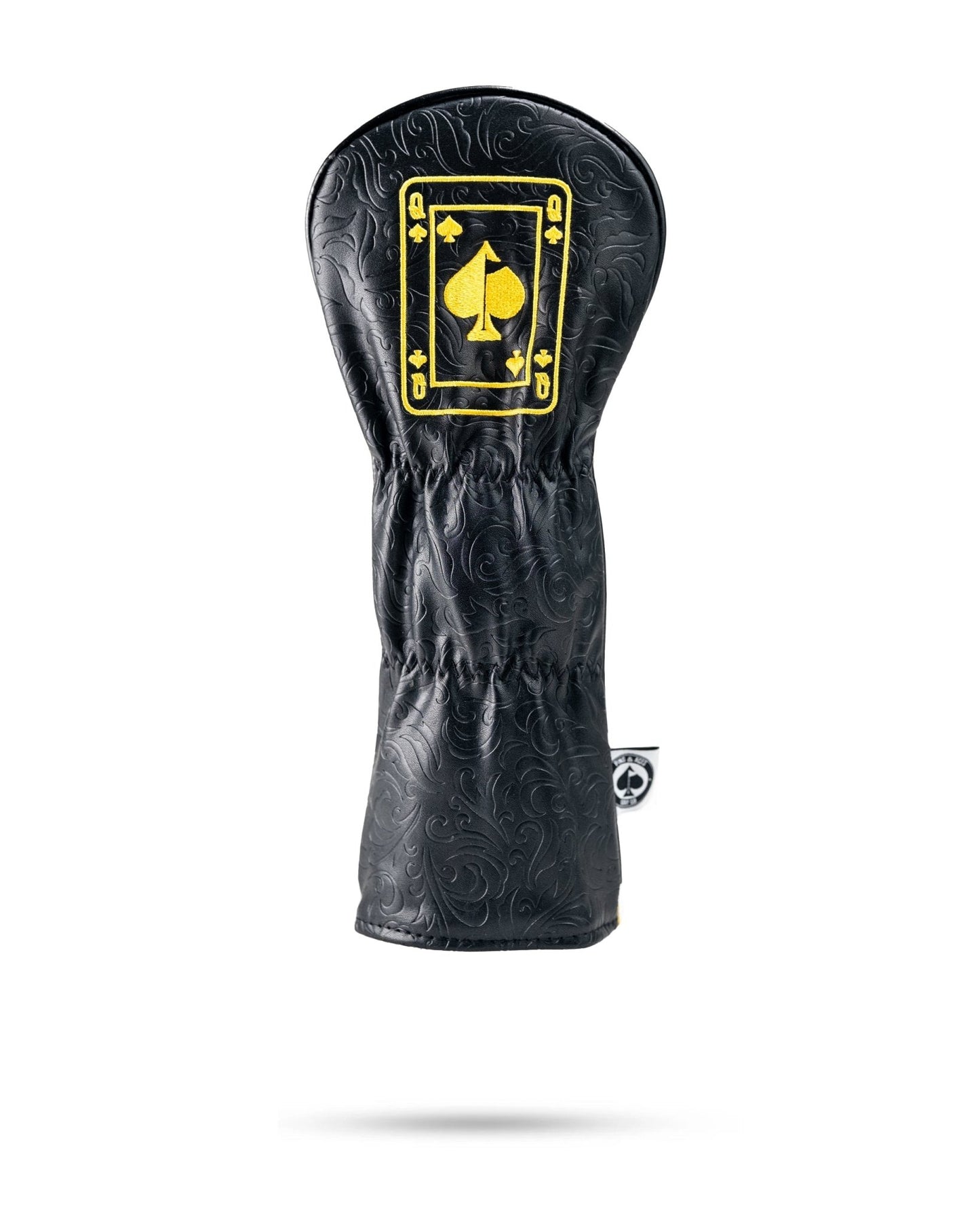 Black/Gold Queen of Spades - Fairway Cover - Pins and Aces