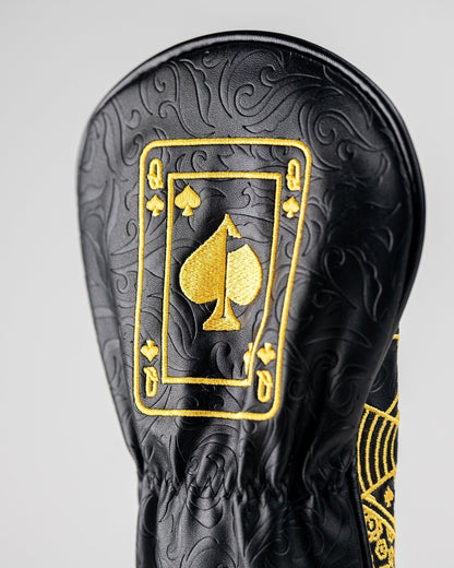 Black/Gold Queen of Spades - Fairway Cover - Pins and Aces