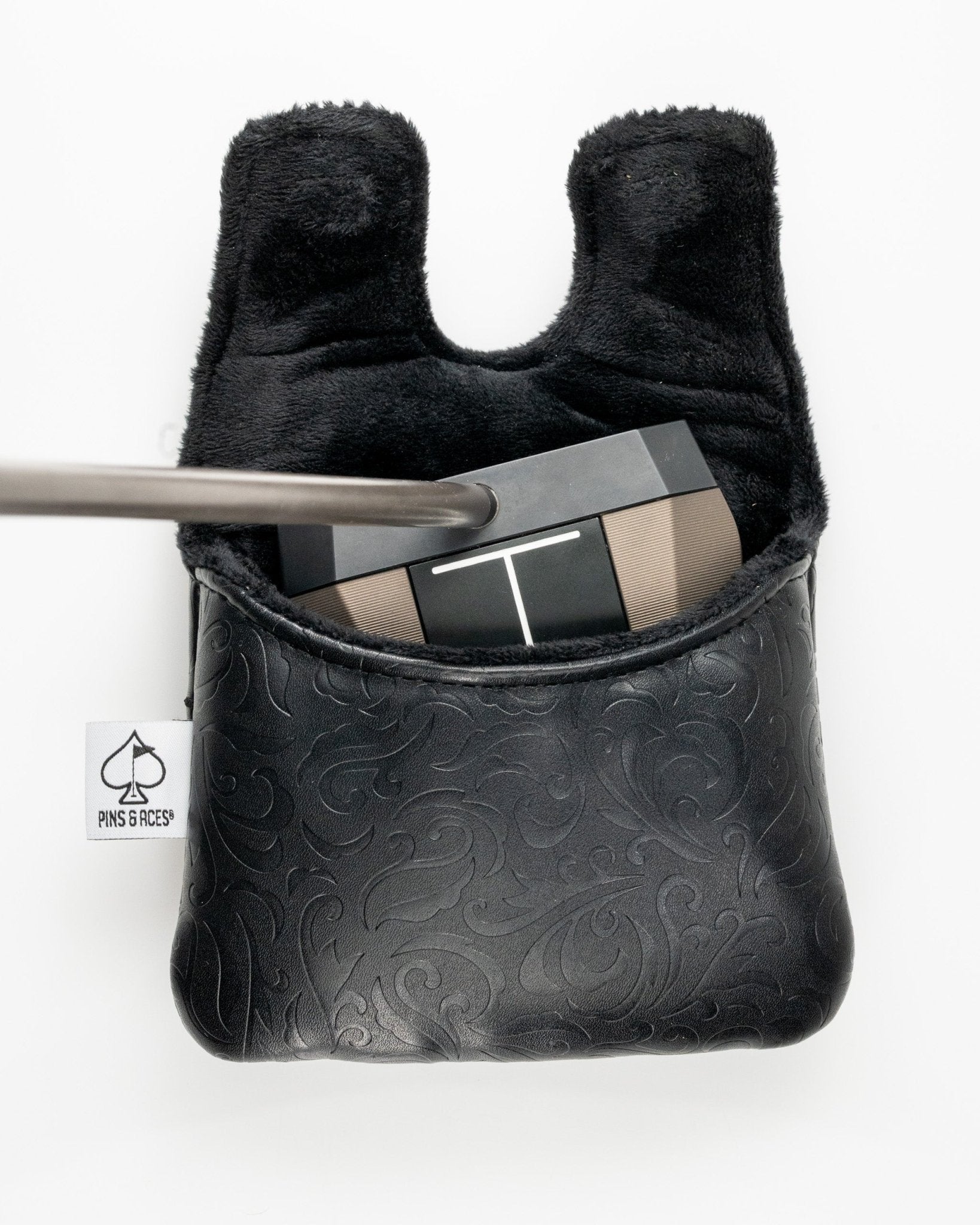 Blackout Ace of Spades - Center Shaft Mallet Putter Cover - Pins and Aces