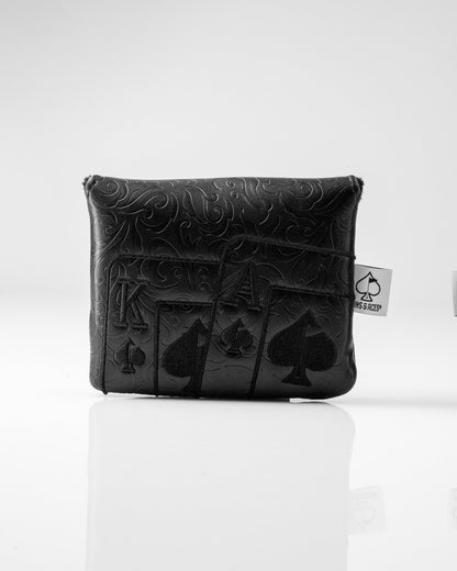 Blackout Ace of Spades - Center Shaft Mallet Putter Cover - Pins and Aces