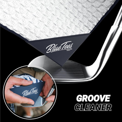 Blue Tees Golf Premium Magnetic Towel - Caddy Towel 18x36" - White