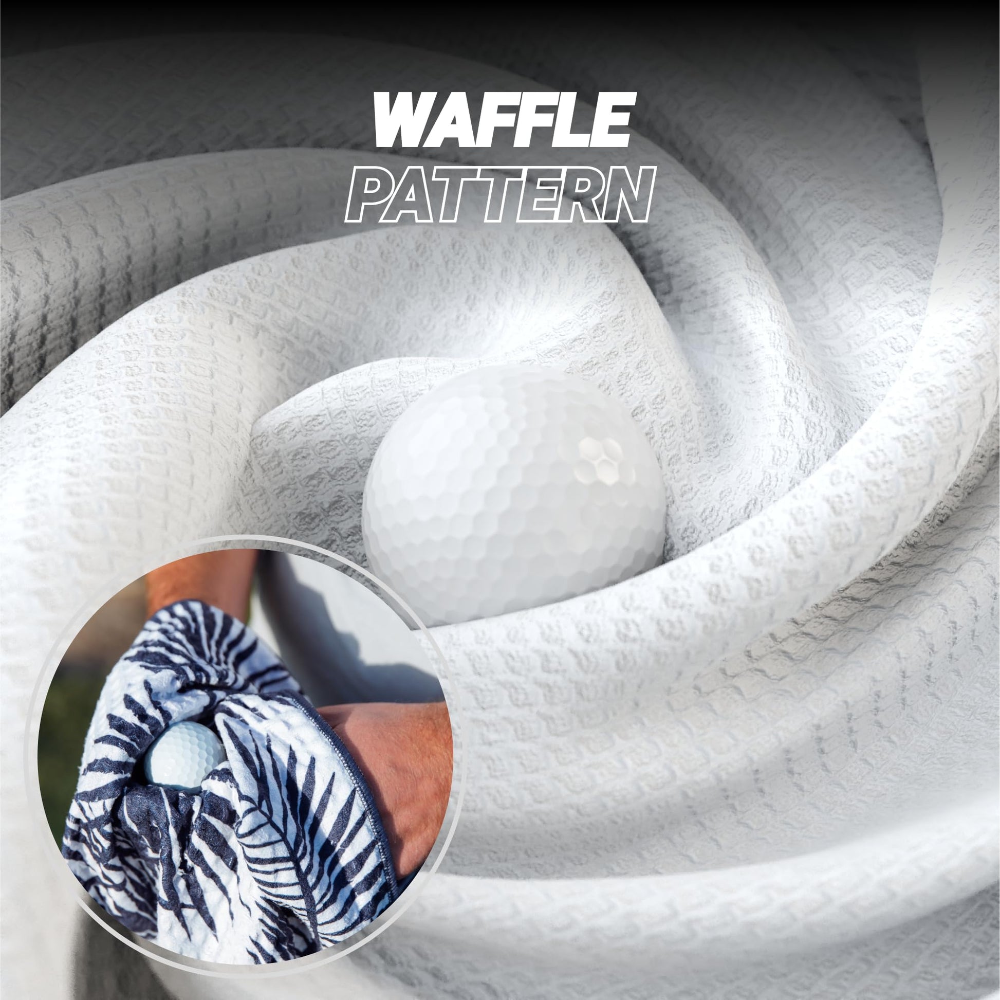 Blue Tees Golf Premium Magnetic Towel - Caddy Towel 18x36" - White