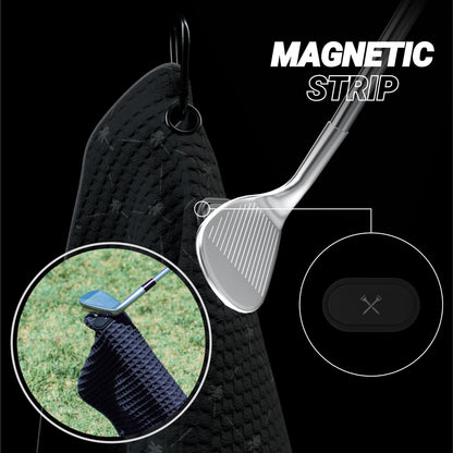 Blue Tees Golf Premium Magnetic Towel - Caddy Towel 18x36" - White