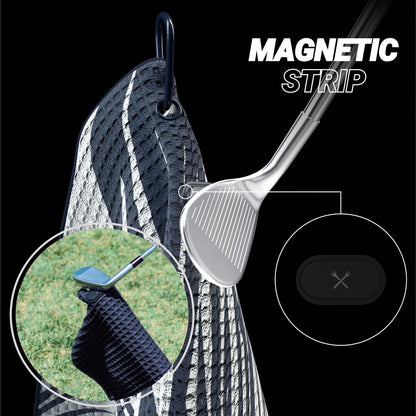 Blue Tees Golf Premium Magnetic Towel - Caddy Towel 18x36" - White