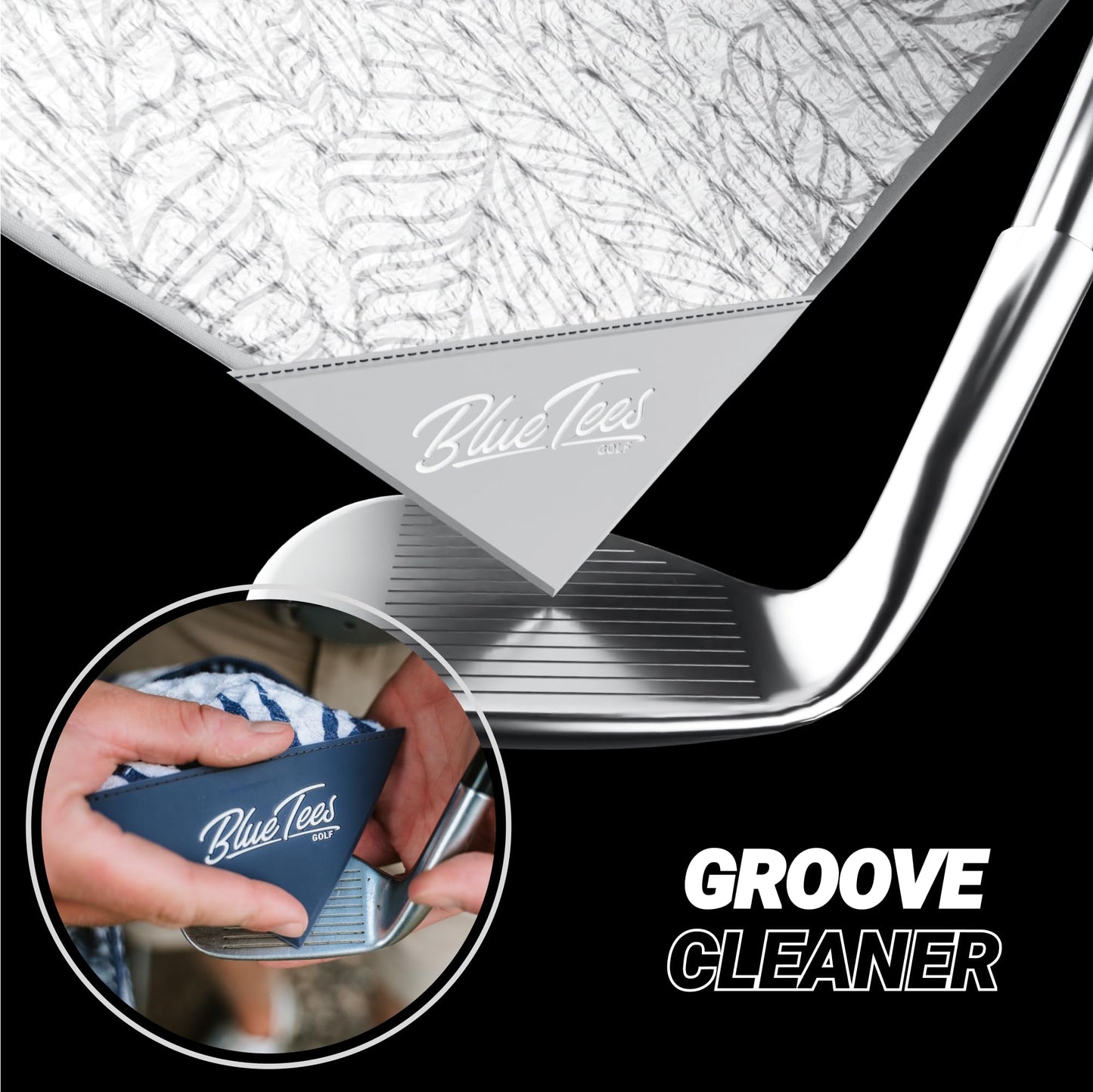 Blue Tees Golf Premium Magnetic Towel - Caddy Towel 18x36" - White