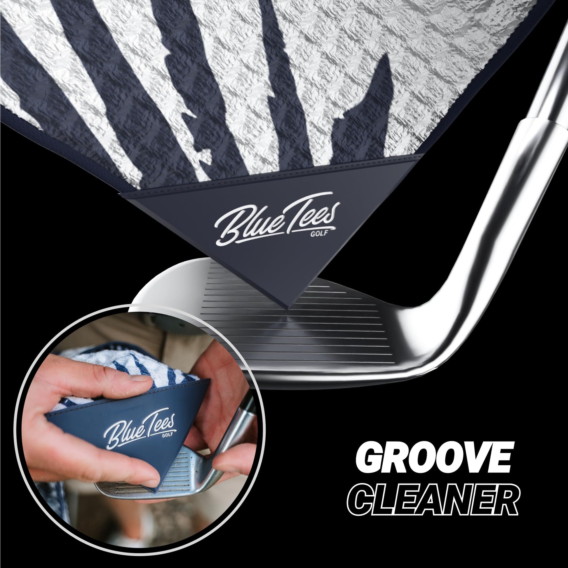 Blue Tees Golf Premium Magnetic Towel - Caddy Towel 18x36" - White