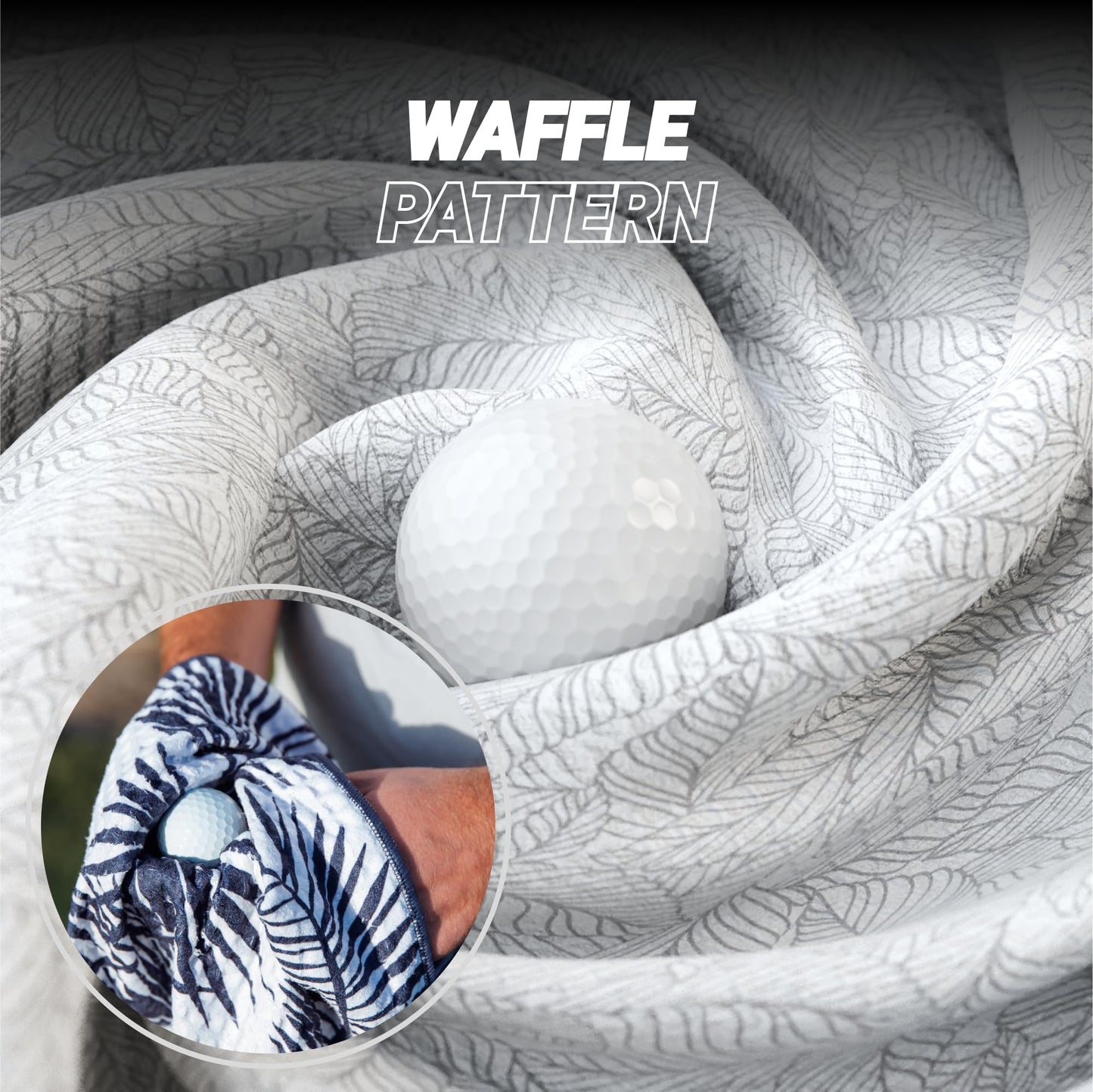 Blue Tees Golf Premium Magnetic Towel - Caddy Towel 18x36" - White