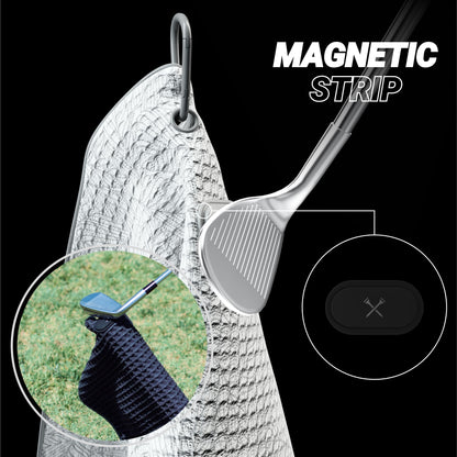 Blue Tees Golf Premium Magnetic Towel - Caddy Towel 18x36" - White