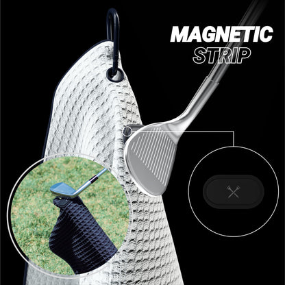 Blue Tees Golf Premium Magnetic Towel - Caddy Towel 18x36" - White