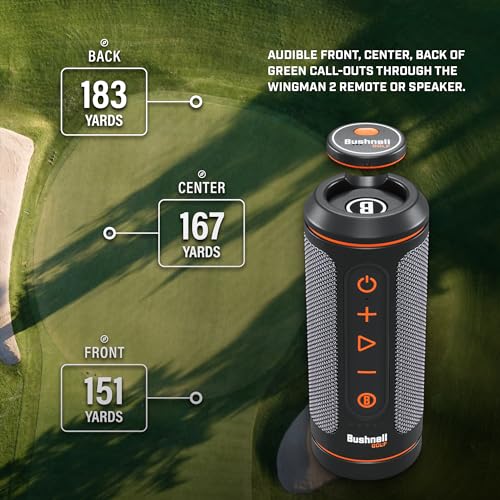 Bushnell Golf Wingman 2 Golf Speaker with Audible GPS Distances - Wingman 2 - 