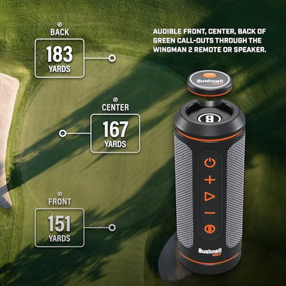 Bushnell Golf Wingman 2 Golf Speaker with Audible GPS Distances - Wingman 2 - 